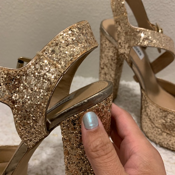 Gold glitter Steve Madden Jillyy platform sandals size 8.5 - Picture 4 of 10